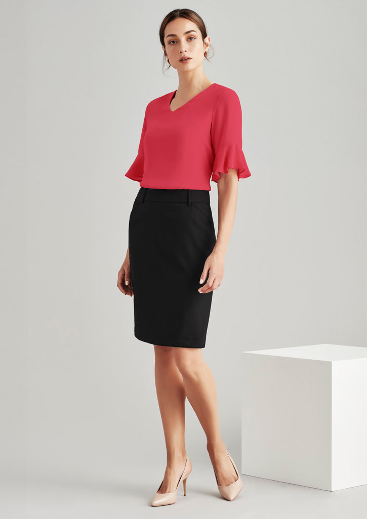 Womens Comfort Wool Stretch Multi-Pleat Skirt 24015