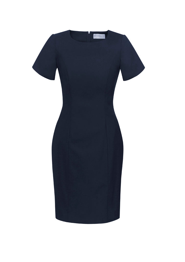 Womens Comfort Wool Stretch Short Sleeve Shift Dress 34012
