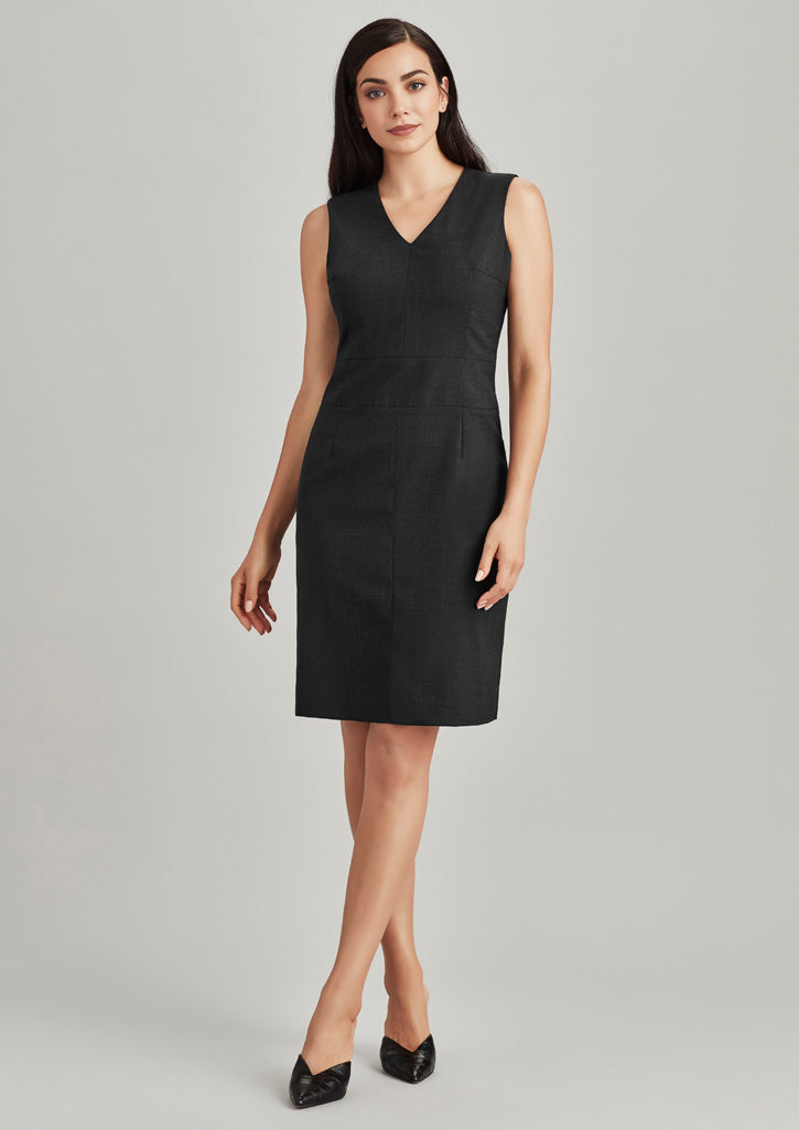 Womens Comfort Wool Stretch Sleeveless V-Neck Dress 34021