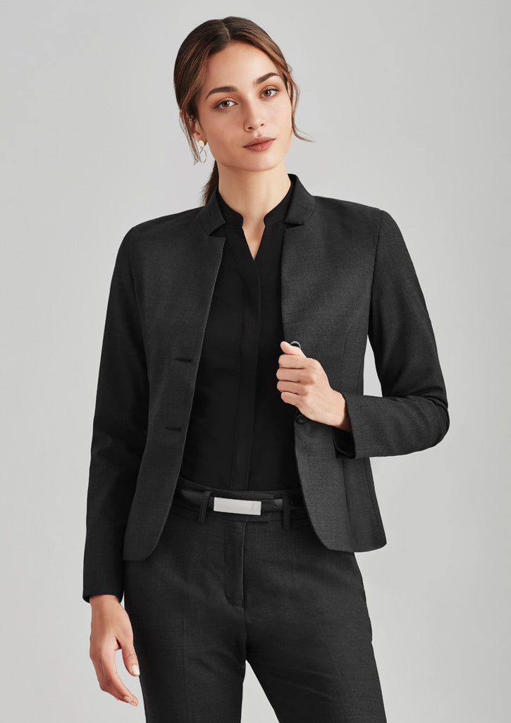 Womens Comfort Wool Stretch Short Jacket with Reverse Lapel