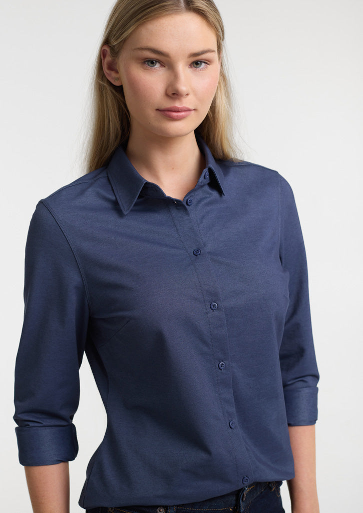 Biz Collection Womens Venture Long Sleeve Shirt - Denim Blue