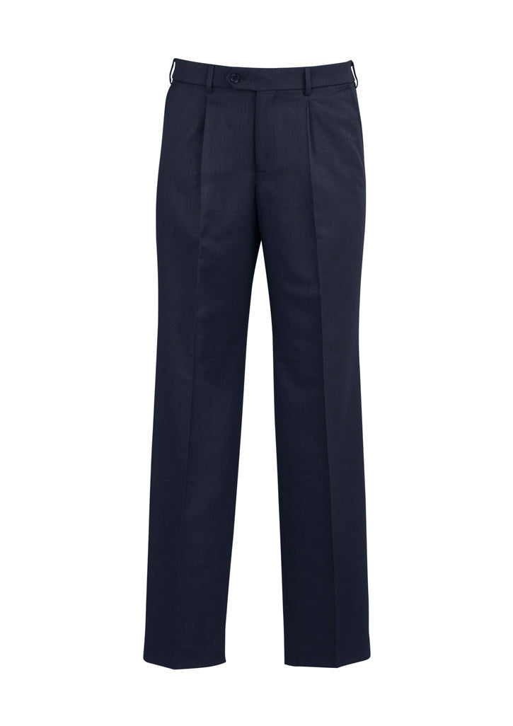 Biz Collection Mens Classic Pleat Pant - Navy