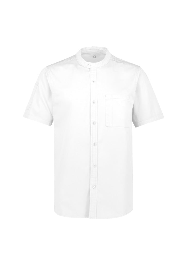 Biz Collection Mens Salsa Short Sleeve Chef Shirt - White