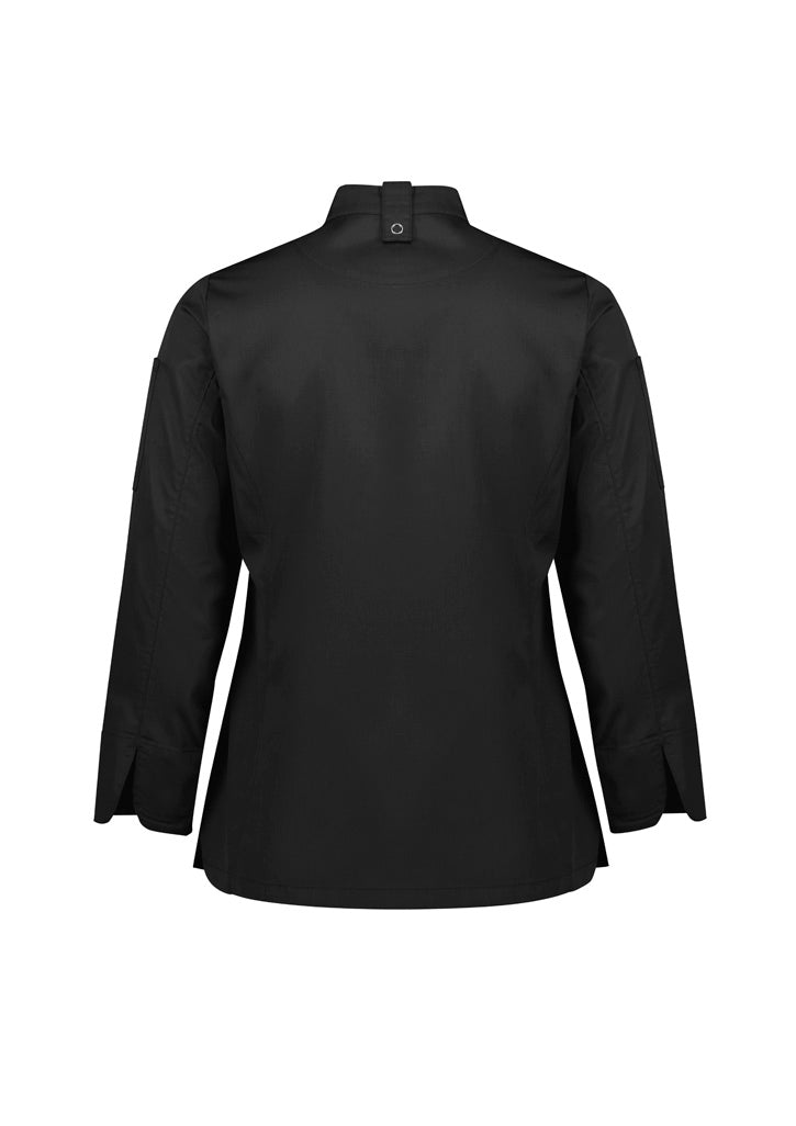 Biz Collection Womens Alfresco Long Sleeve Chef Jacket - Black