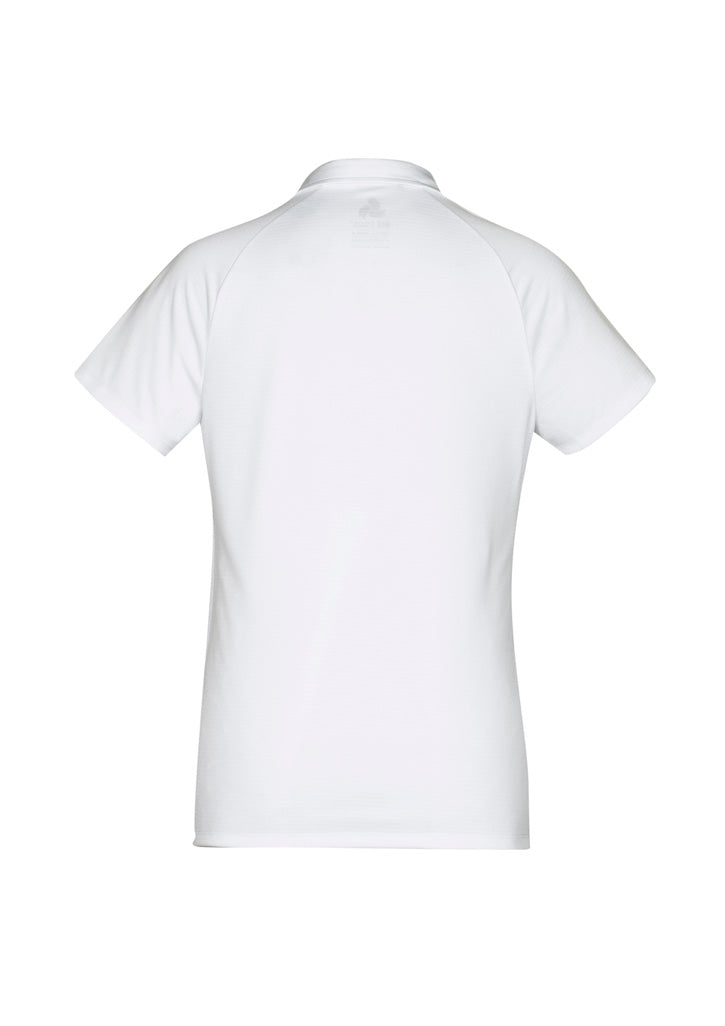 Biz Collection Womens Academy Short Sleeve Polo - White/Silver