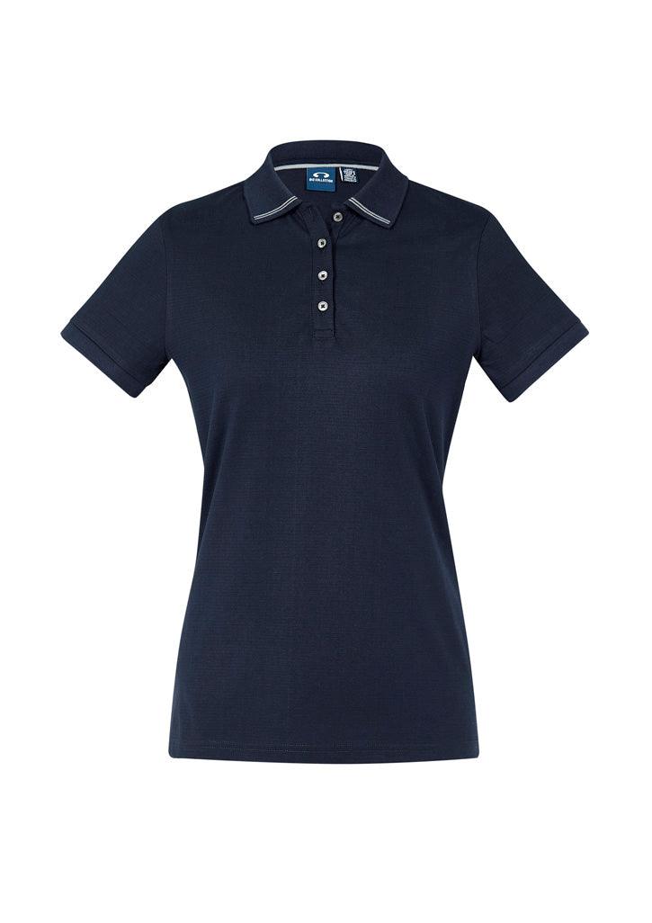 Biz Collection Womens Aston Short Sleeve Polo - Navy/Silver Grey