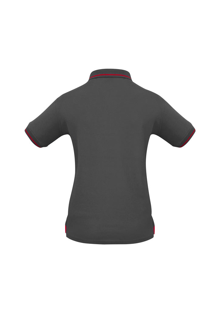 Biz Collection Womens Jet Short Sleeve Polo - Steel Grey/Red
