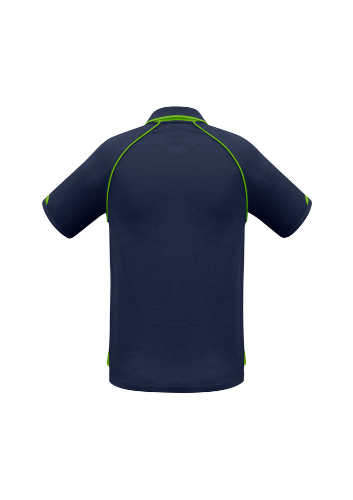 Biz Collection Mens Fusion Short Sleeve Polo - Navy/Fluoro Yellow/Lime