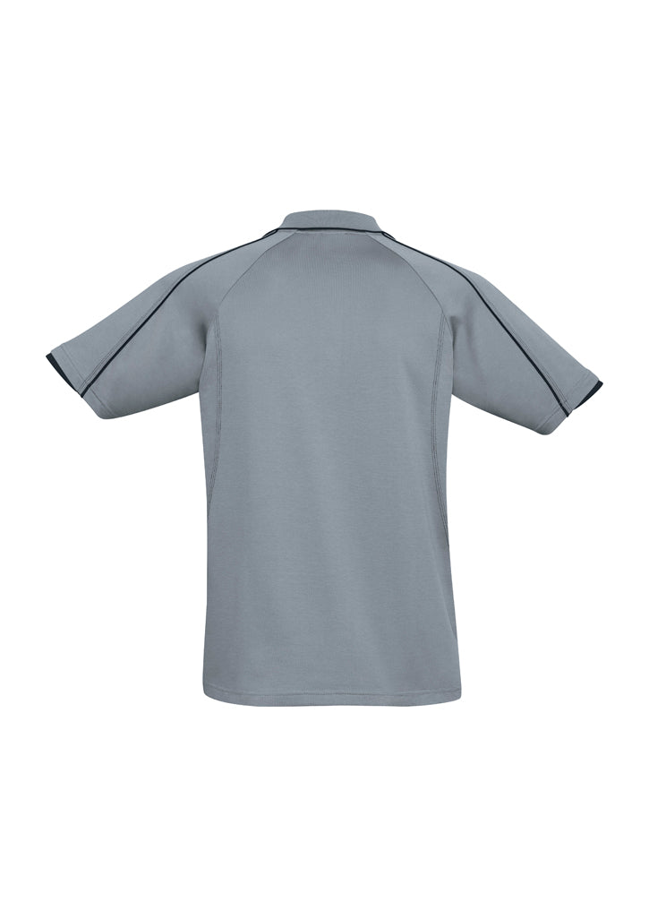 Biz Collection Mens Blade Short Sleeve Polo - Silver Grey/Black