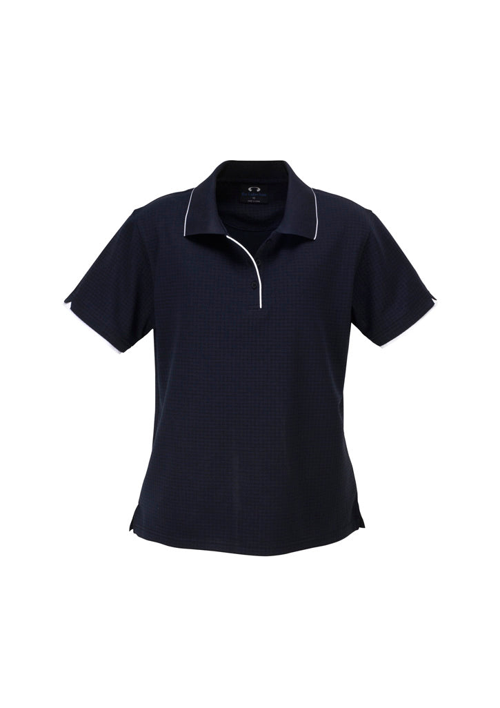 Biz Collection Womens Elite Short Sleeve Polo - Navy/White