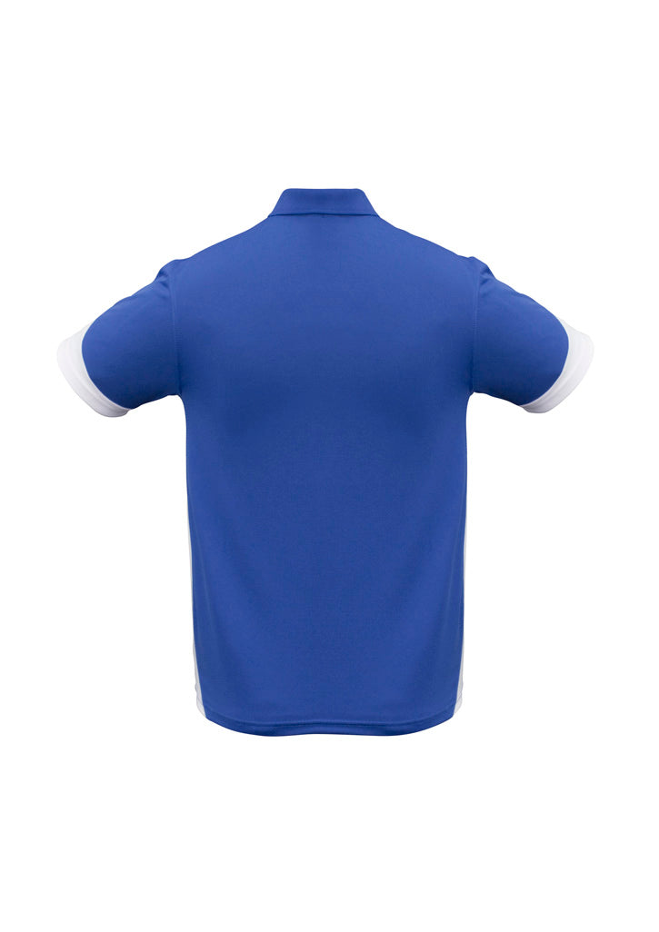 Biz Collection Mens Talon Short Sleeve Polo - Royal/White