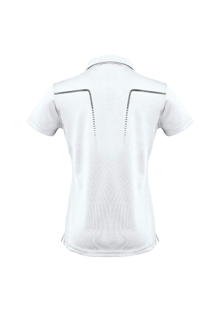 Biz Collection Womens Cyber Short Sleeve Polo - White/Silver
