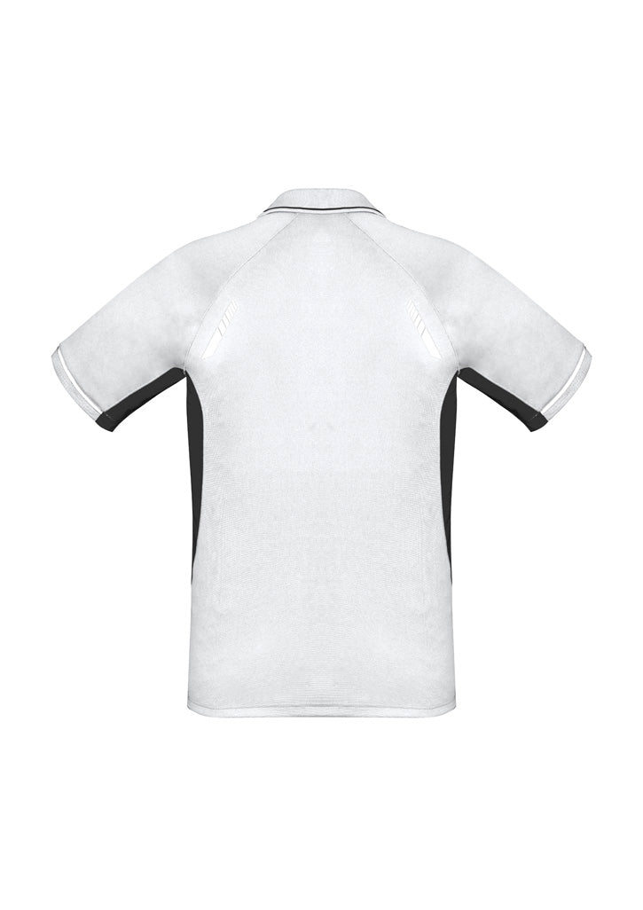 Biz Collection Mens Renegade Short Sleeve Polo - White/Black/Silver