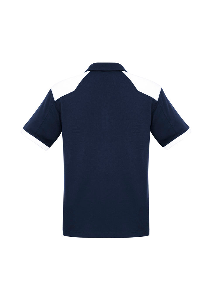 Biz Collection Mens Rival Short Sleeve Polo - Navy/White