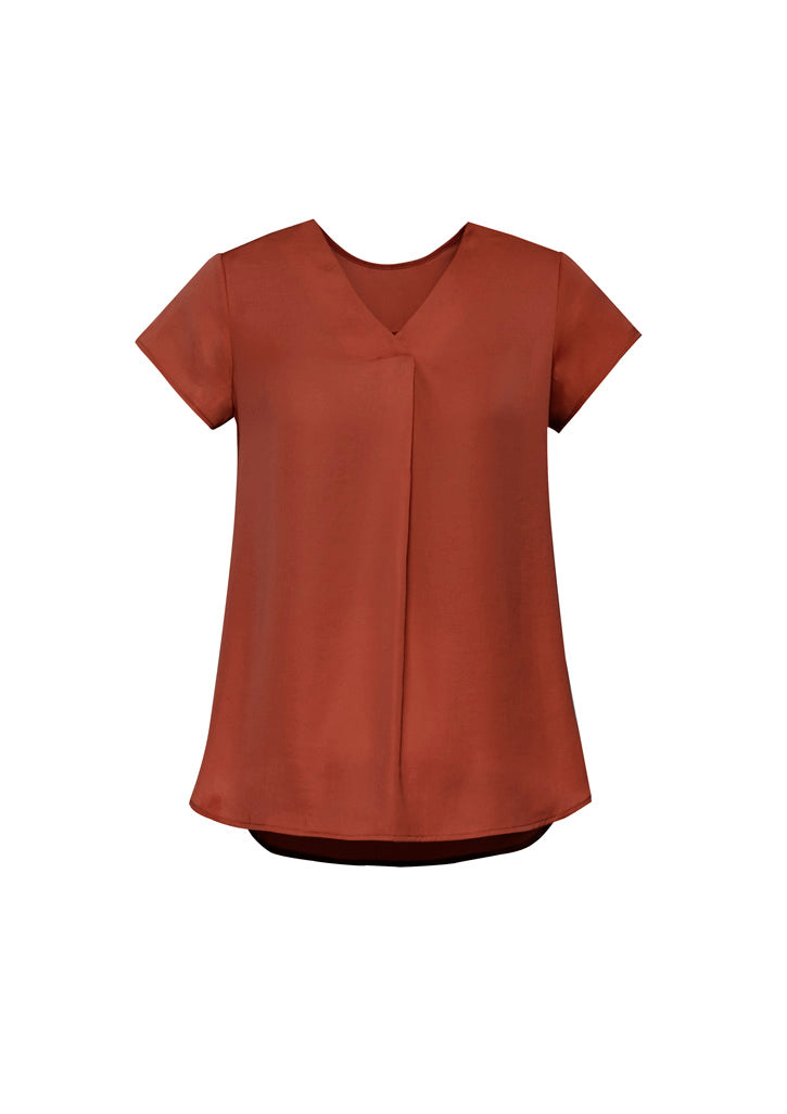 Womens Kayla V-Neck Pleat Blouse RB967LS