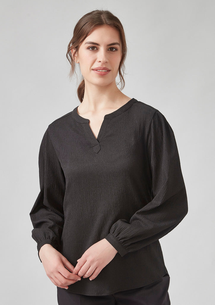 Womens Ruche Long Sleeve Blouse RU568LL