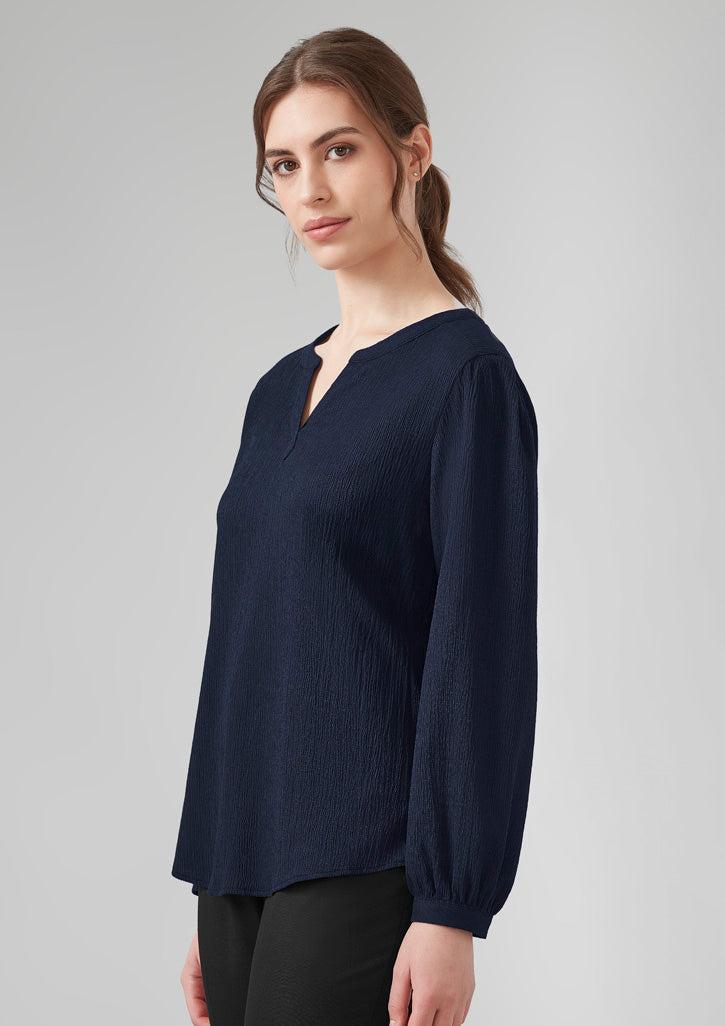 Womens Ruche Long Sleeve Blouse RU568LL