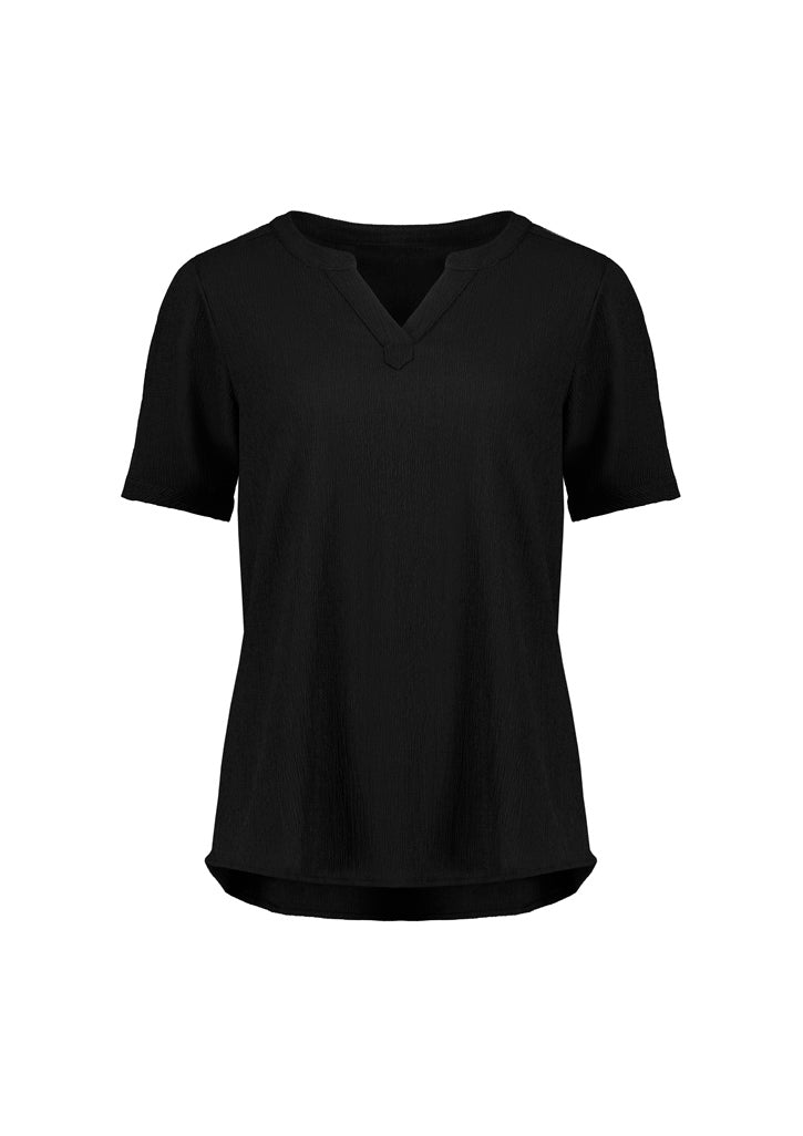 Womens Ruche Short Sleeve Blouse RU568LS