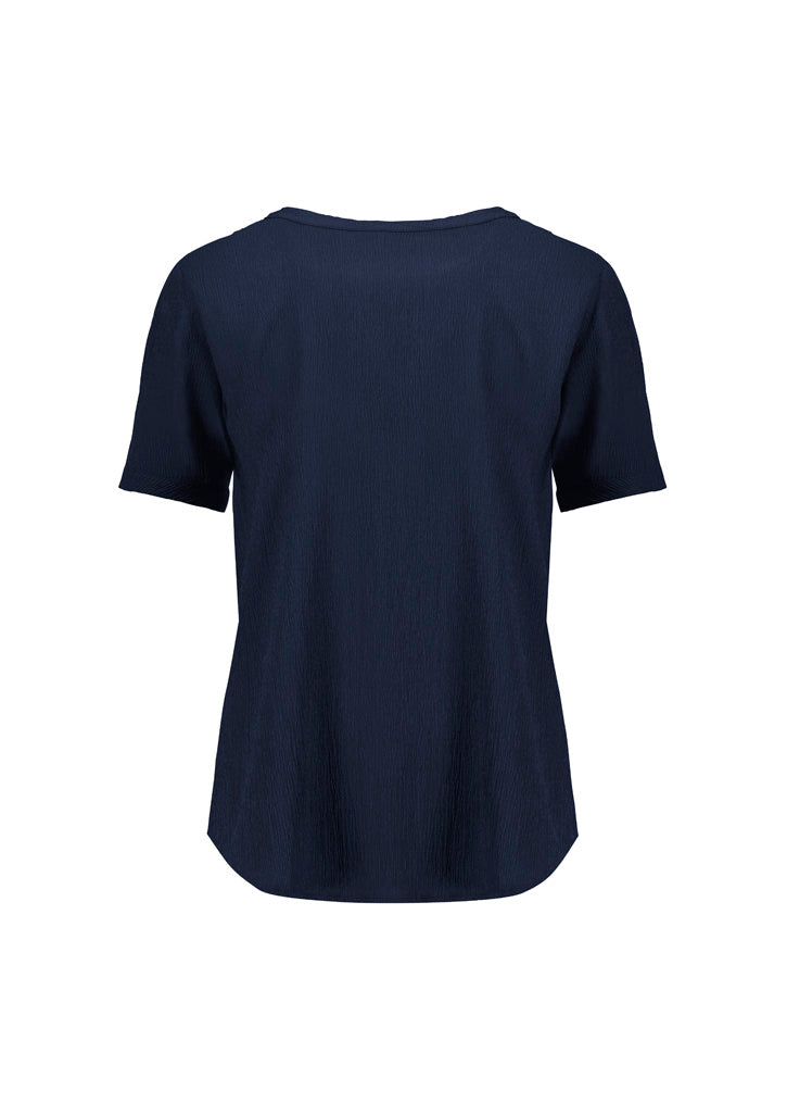 Womens Ruche Short Sleeve Blouse RU568LS