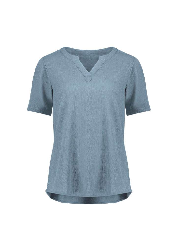 Womens Ruche Short Sleeve Blouse RU568LS