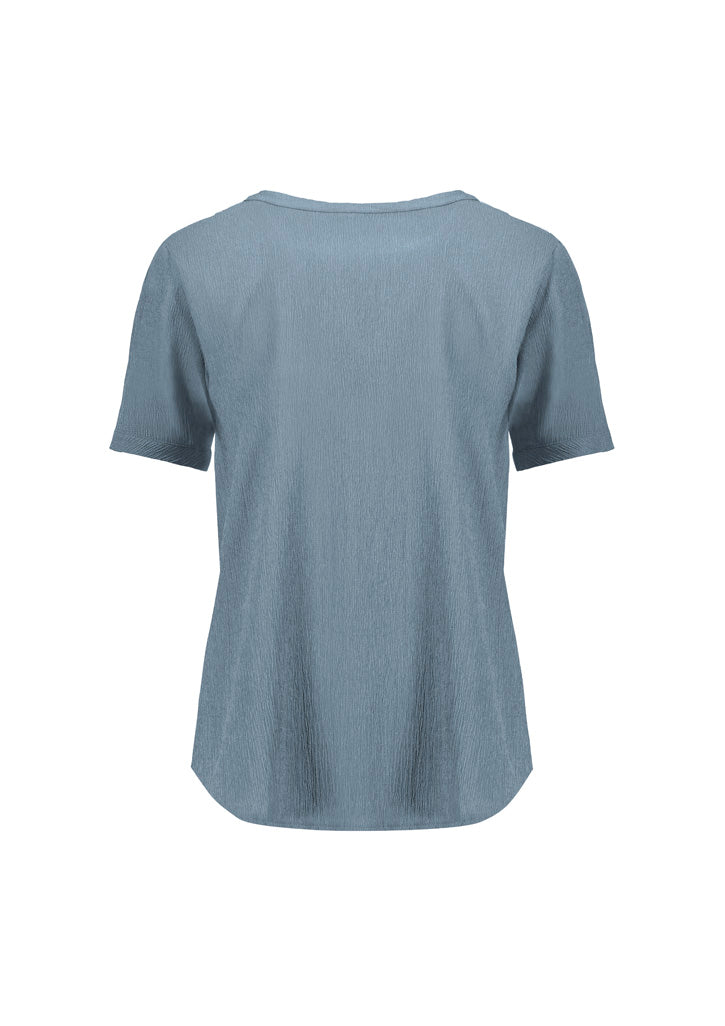 Womens Ruche Short Sleeve Blouse RU568LS