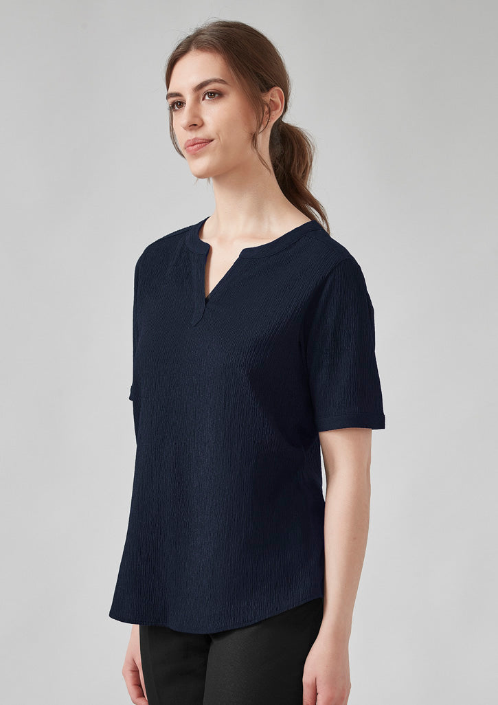 Womens Ruche Short Sleeve Blouse RU568LS