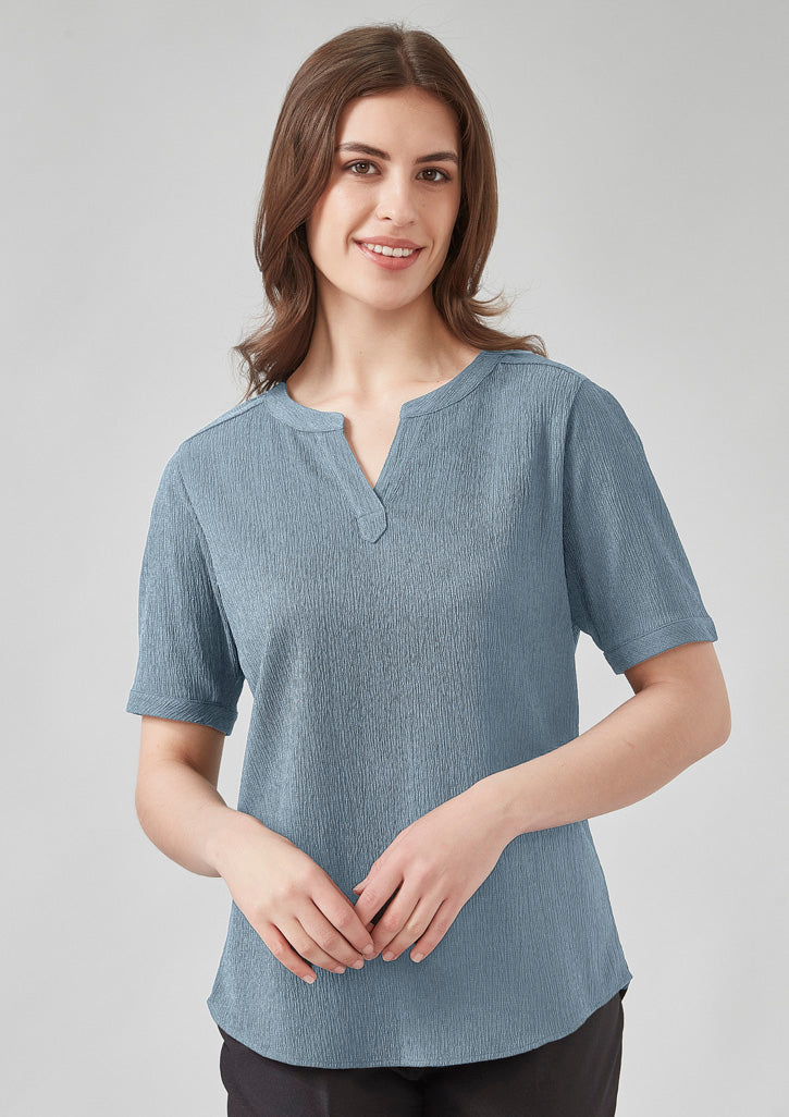Womens Ruche Short Sleeve Blouse RU568LS