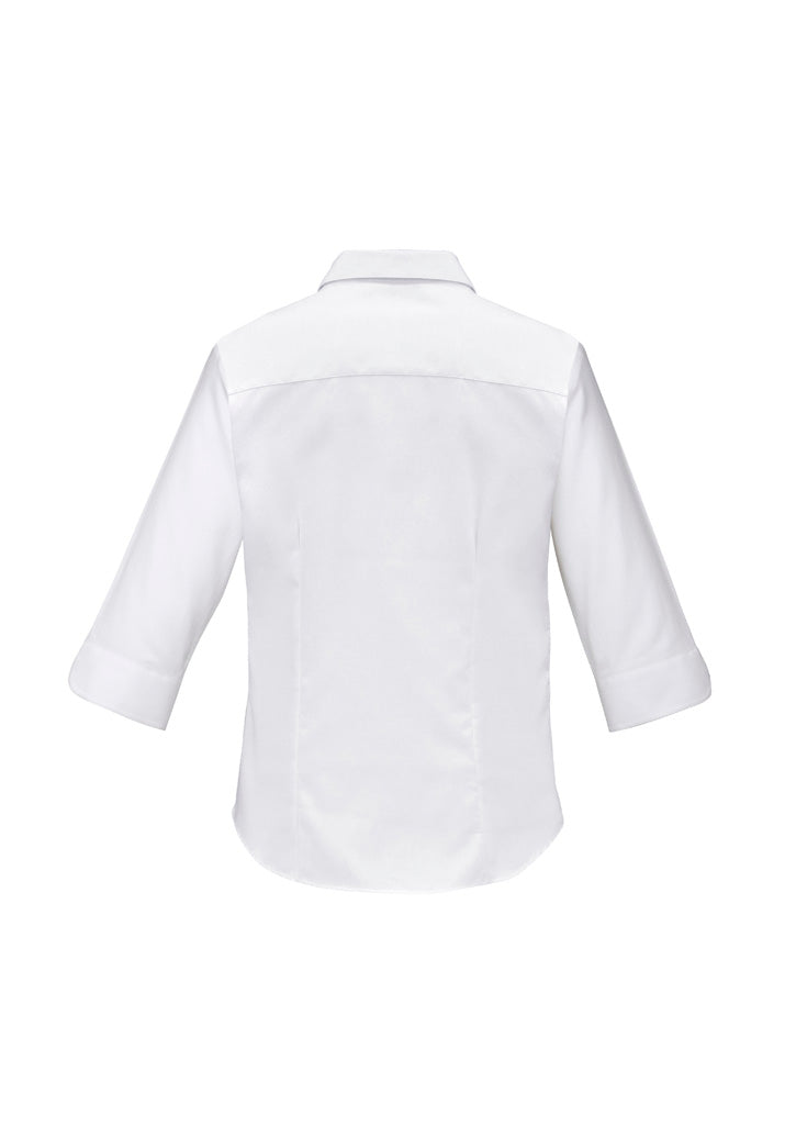 Biz Collection Womens Luxe 3/4 Sleeve Shirt - White