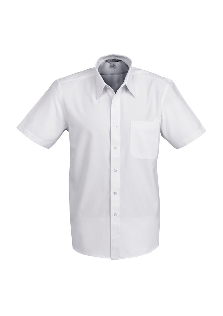 Biz Collection Mens Ambassador Short Sleeve Shirt - Silver Grey