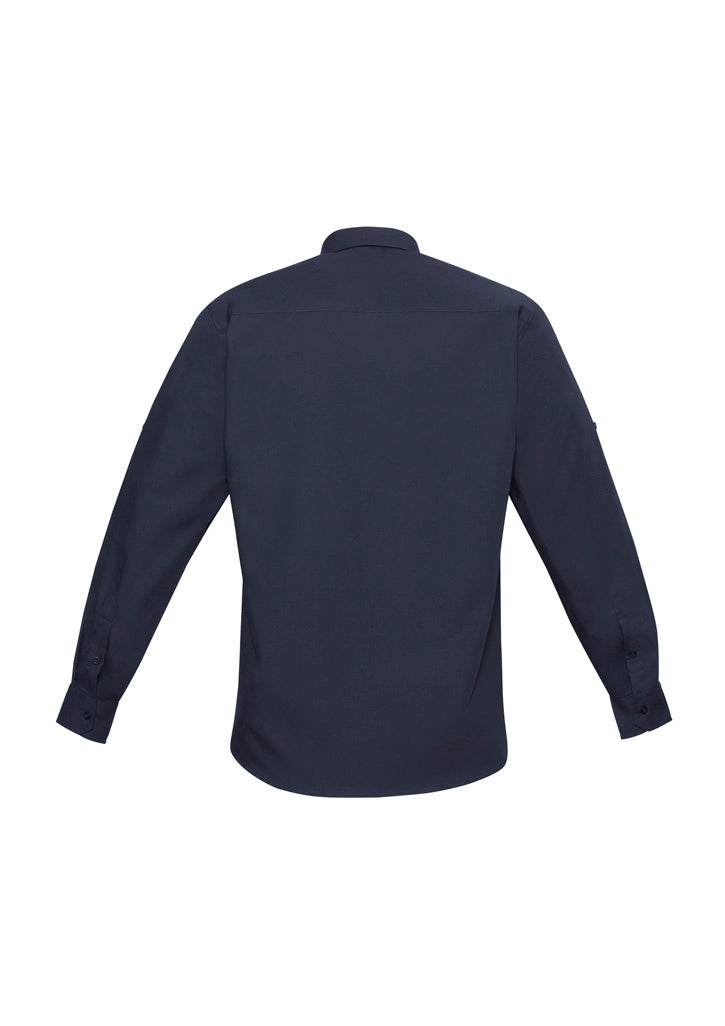 Biz Collection Mens Bondi Long Sleeve Shirt - Navy