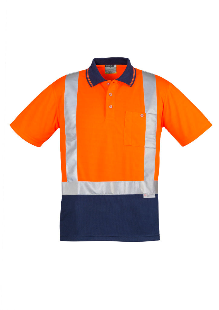Mens Hi Vis Spliced Short Sleeve Polo - Shoulder Taped ZH233