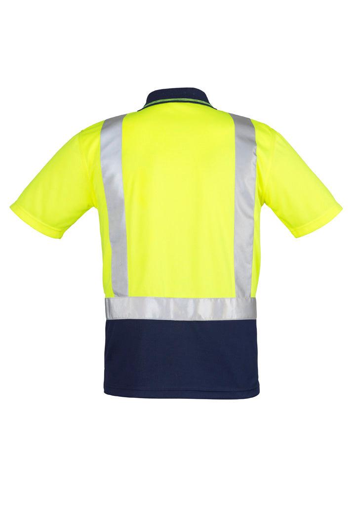 Mens Hi Vis Spliced Short Sleeve Polo - Shoulder Taped ZH233
