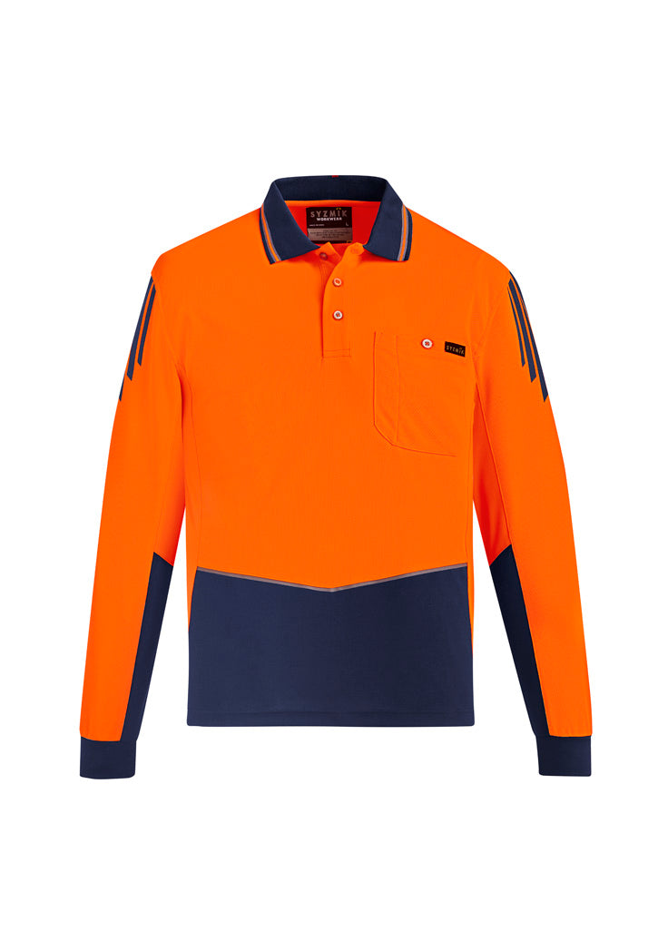 Mens Hi Vis Flux Long Sleeve Polo ZH310