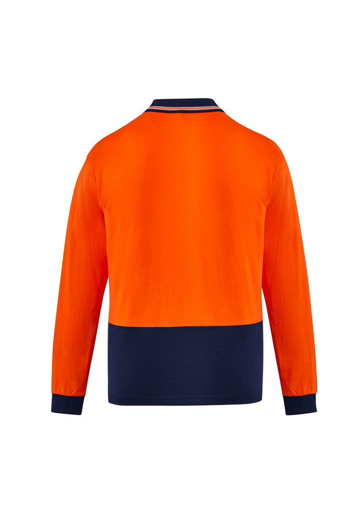 Mens Hi Vis Cotton Long Sleeve Polo ZH430