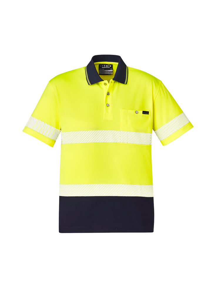 Unisex Hi Vis Segmented Tape Short Sleeve Polo ZH535