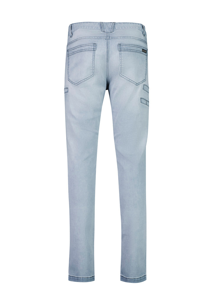 Light blue jeans on a white background