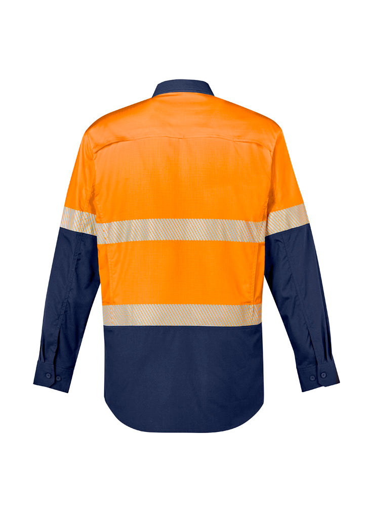 Mens Rugged Cooling Hi Vis Segmented Tape Long Sleeve Shirt ZW229