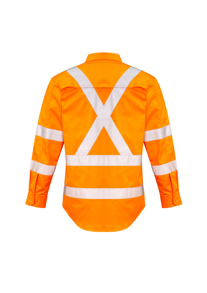 Mens Hi Vis X Back Taped Long Sleeve Shirt ZW690