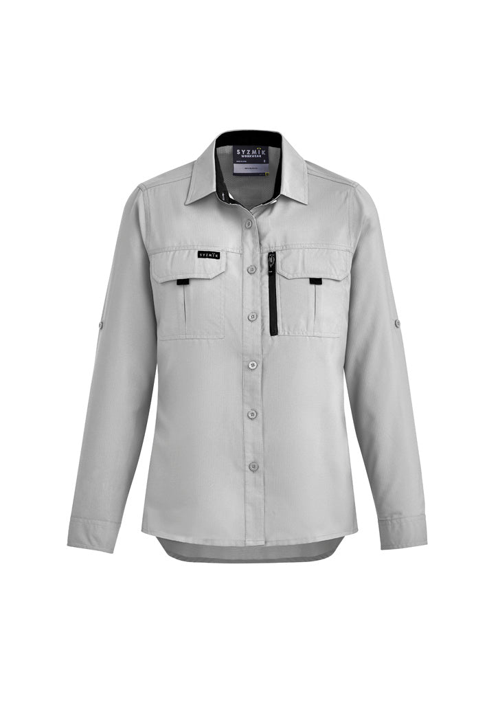 Syzmik Womens Outdoor Long Sleeve Shirt - Stone