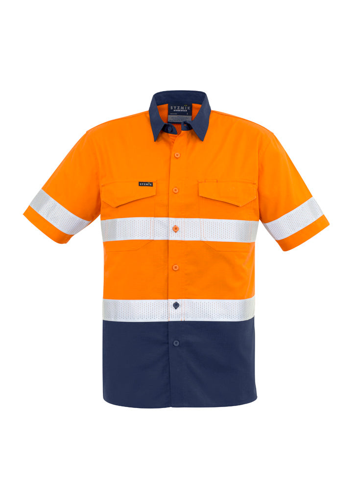 Mens Rugged Cooling Hi Vis Taped Short Sleeve Shirt ZW835