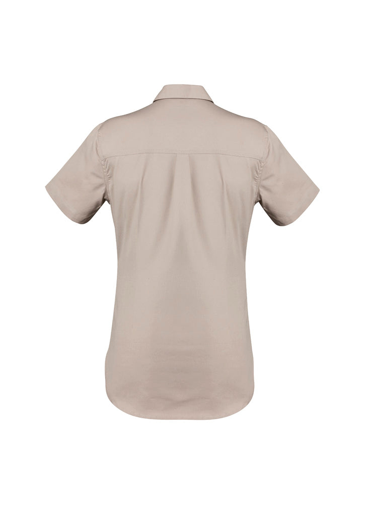 Syzmik Womens Lightweight Tradie Short Sleeve Shirt - Sand