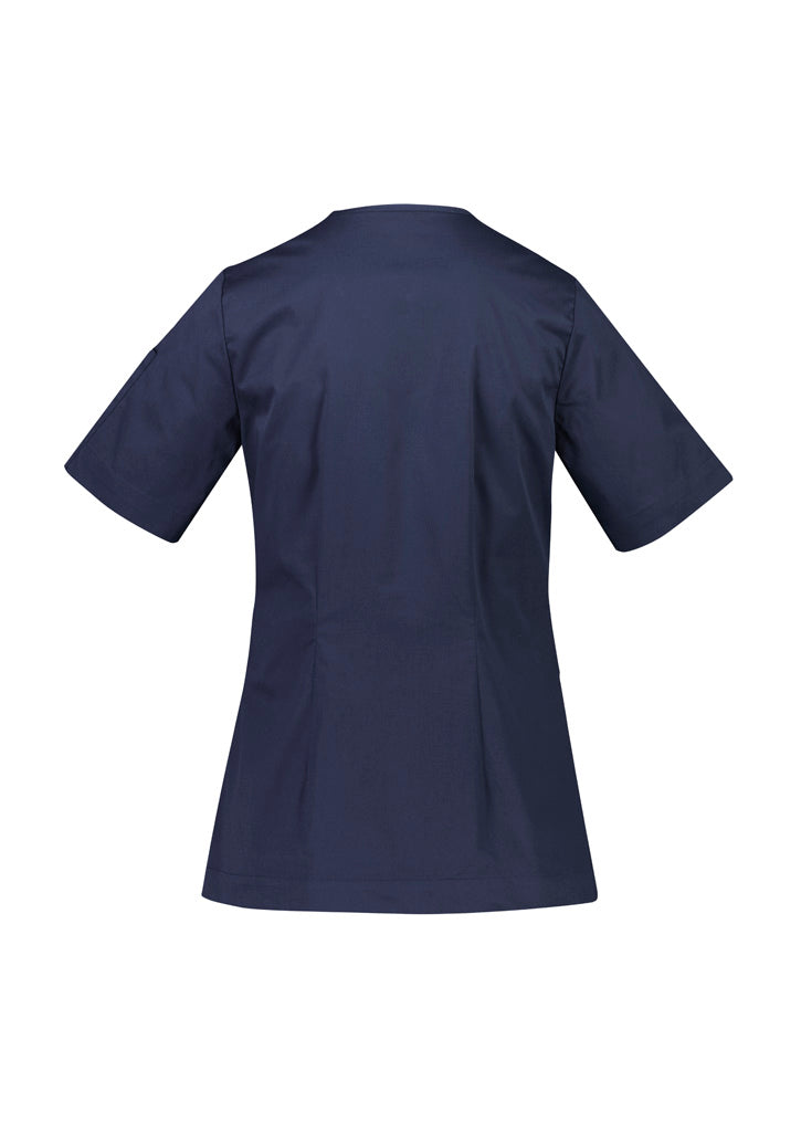 Womens Zip Up Front Crossover Scrub Top