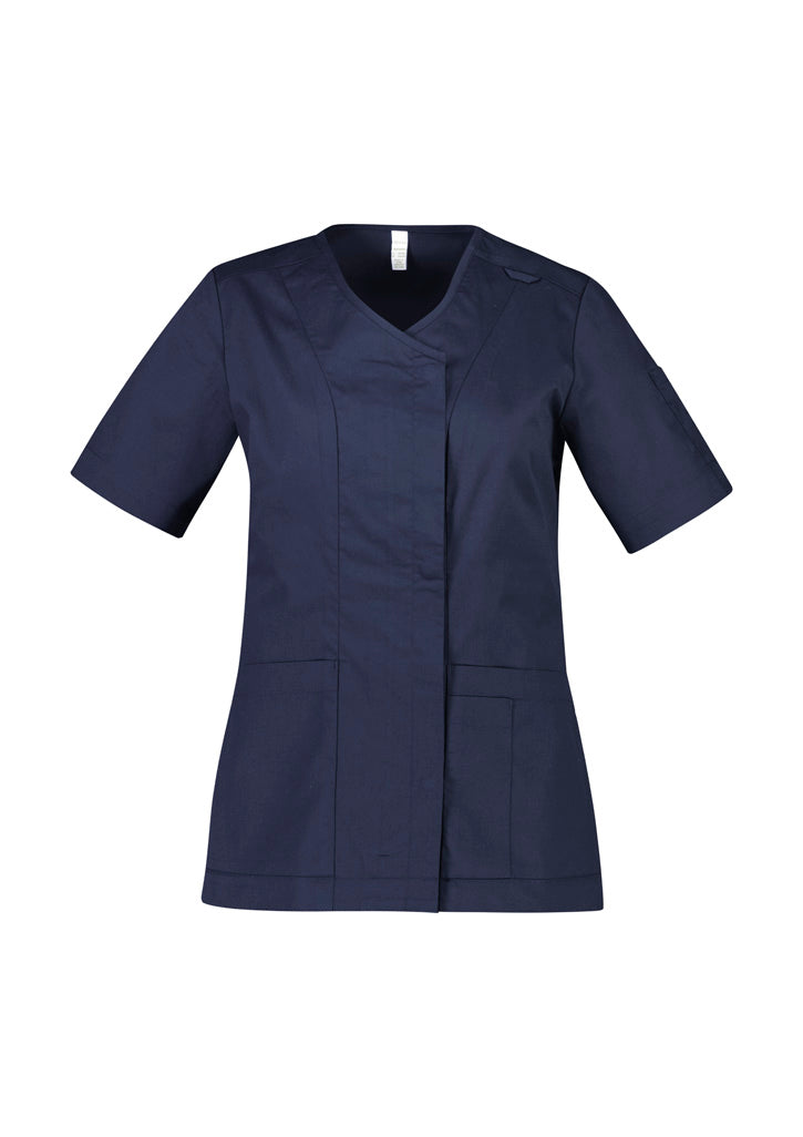 Womens Zip Up Front Crossover Scrub Top