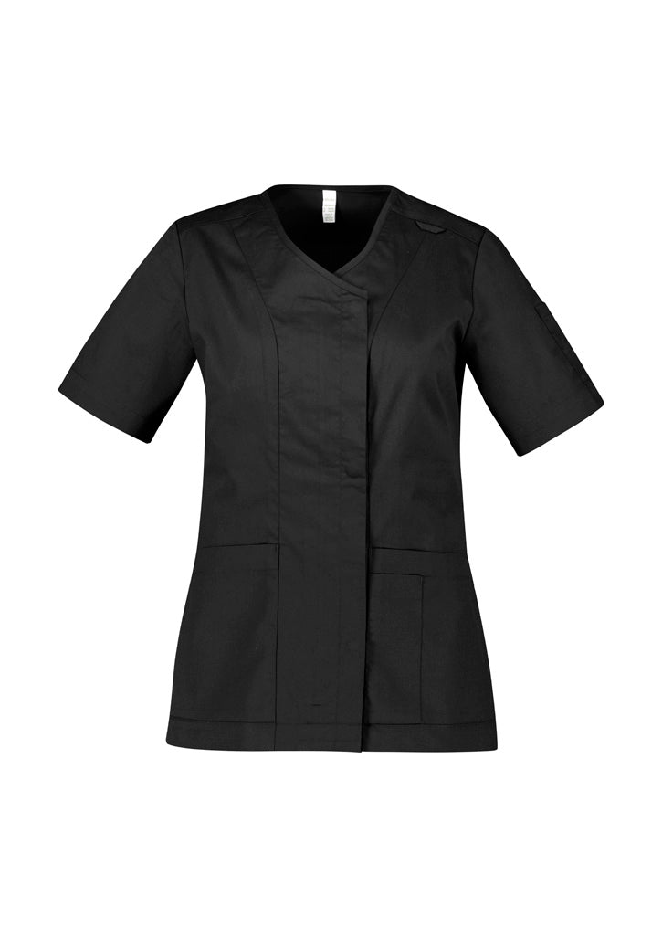 Womens Zip Up Front Crossover Scrub Top
