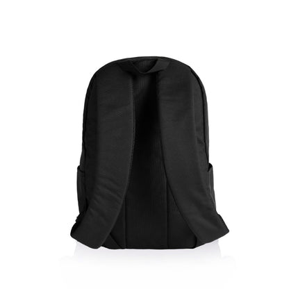 Black backpack on a white background