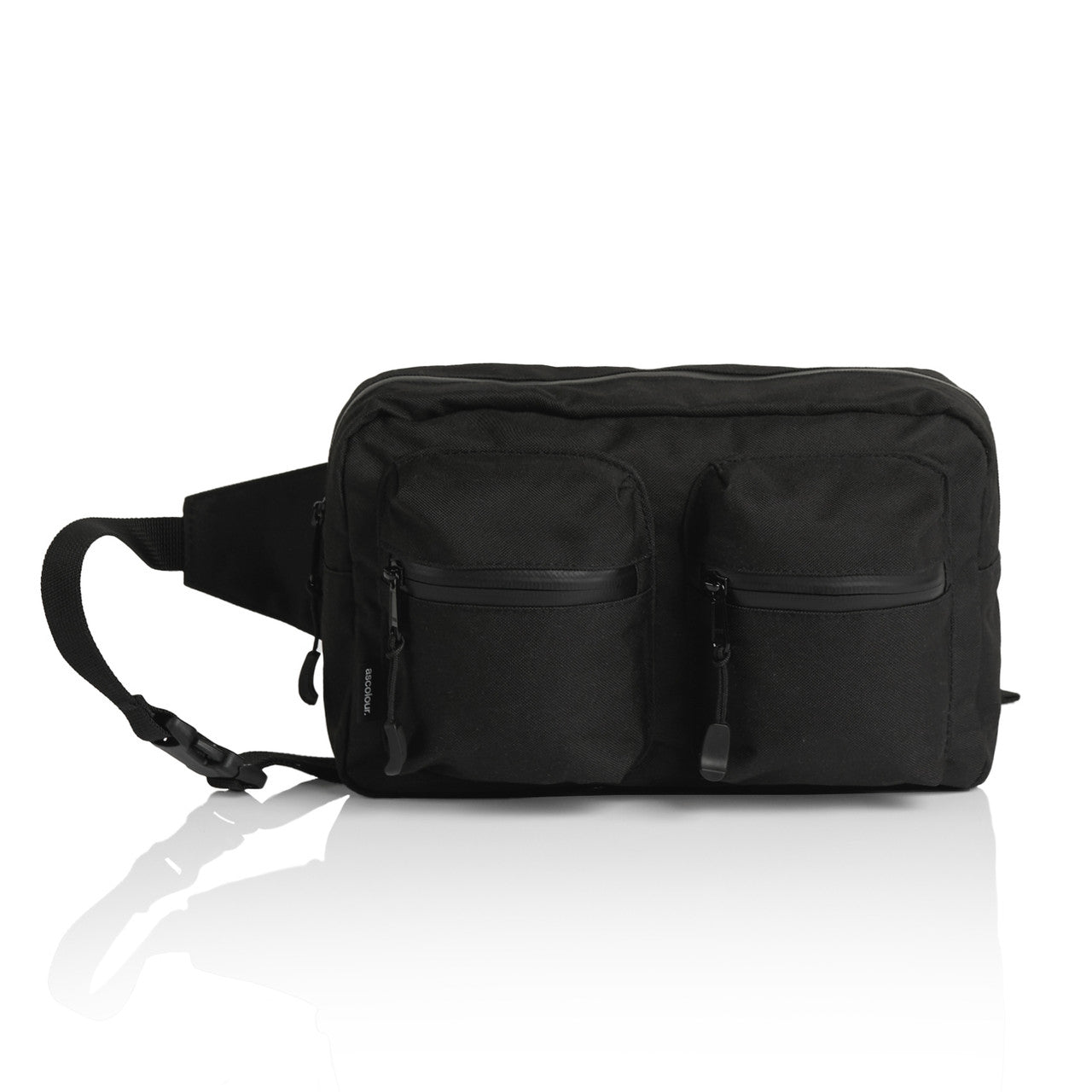 1025 Recycled Double Waist Bag in Black