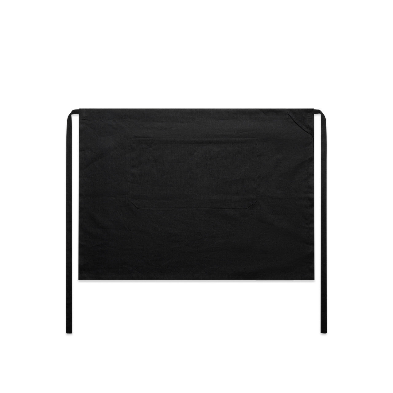 1087 Linen Half Apron in Black