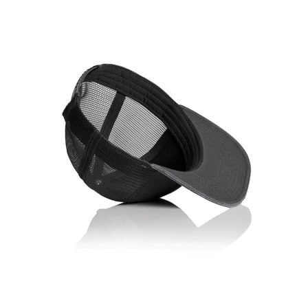 Black mesh cap on a white background