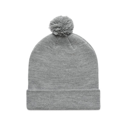 1124 Pom Pom Beanie in Grey Marle