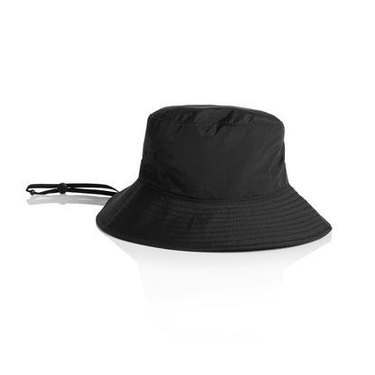 1174 Nylon Widebrim Bucket Hat in Black